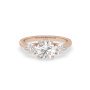 18k rose gold  round & pear cut 3 stone diamond engagement  ring Photos & images