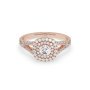 18k yellow gold  round cut double halo split shank diamond engagament ring Photos & images