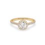 18k white gold  round cut halo pave set diamond ring Photos & images