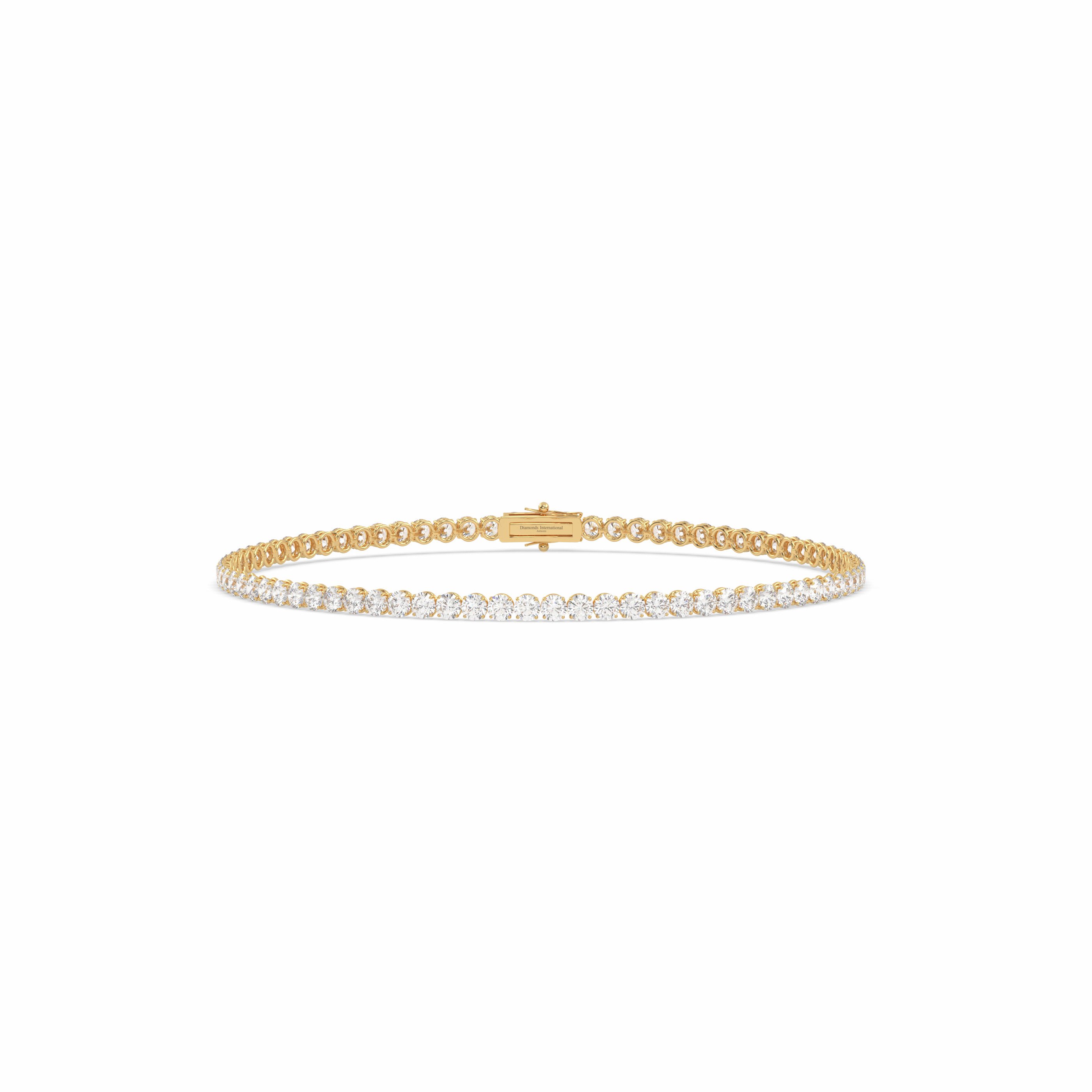 18k yellow gold 3,0 carat  round cut diamond tennis bracelet