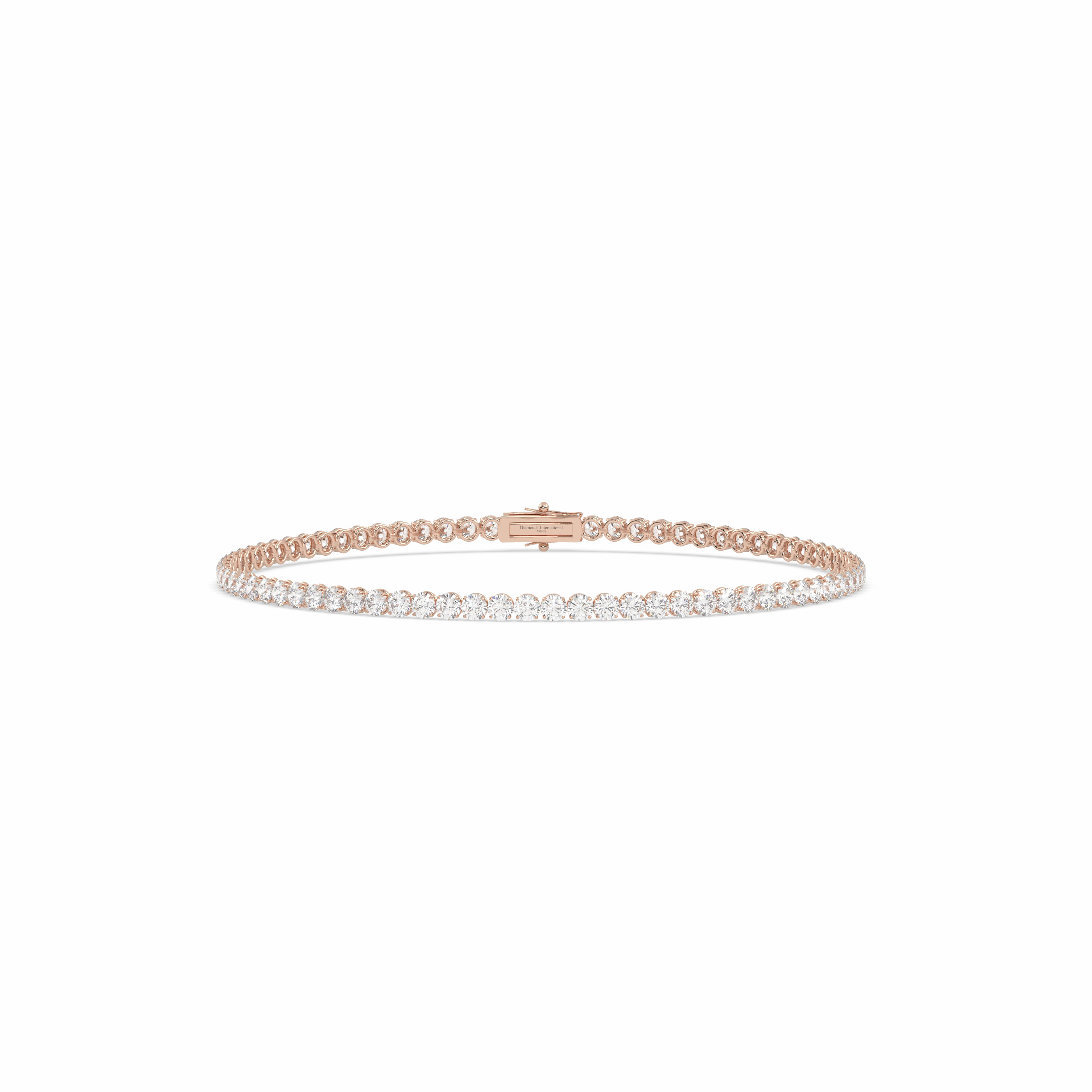 18k rose gold 2.0 carat  round cut diamond tennis bracelet Photos & images