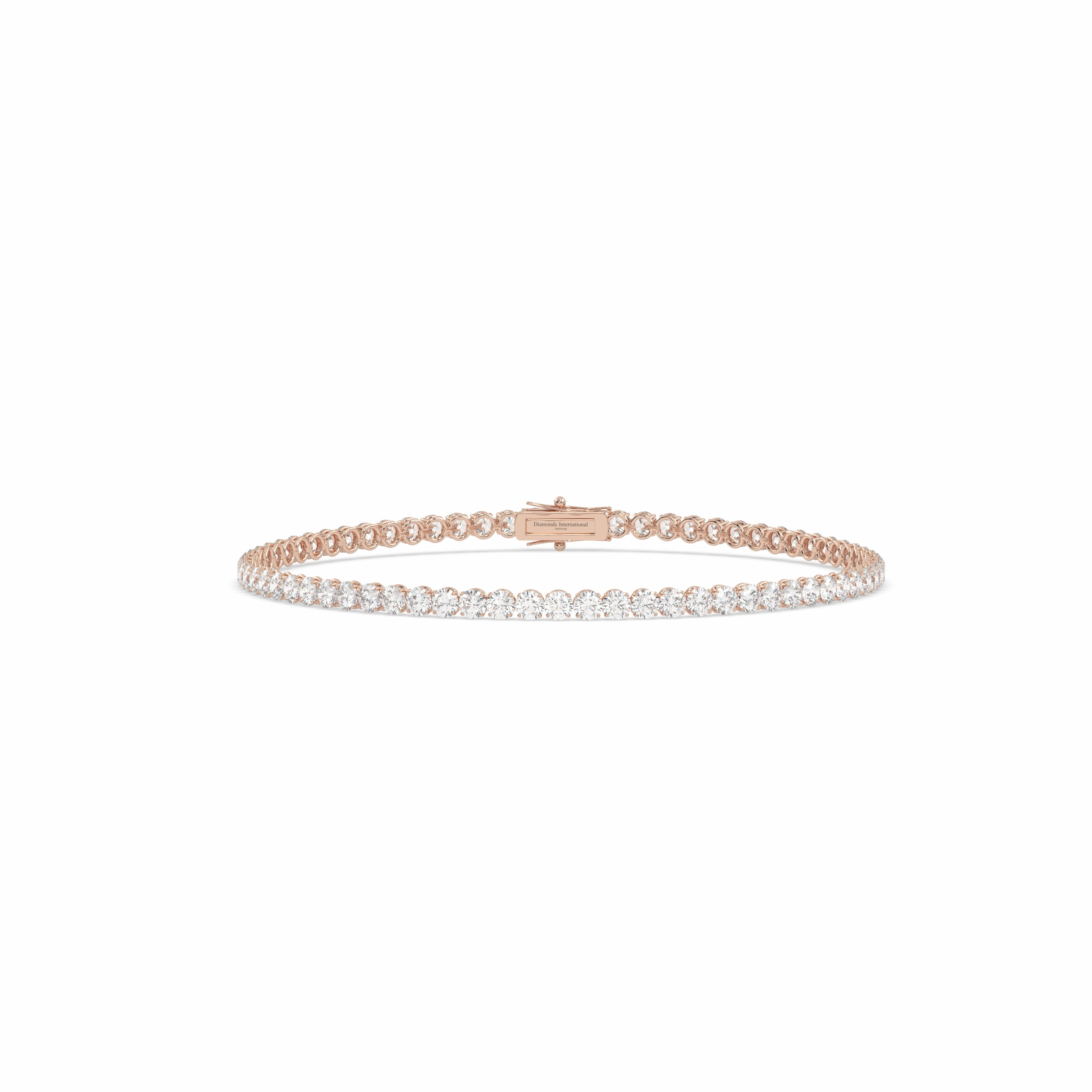 18k rose gold 2.0 carat  round cut diamond tennis bracelet Photos & images