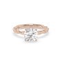 18k rose gold  round cut solitaire braided diamond ring Photos & images