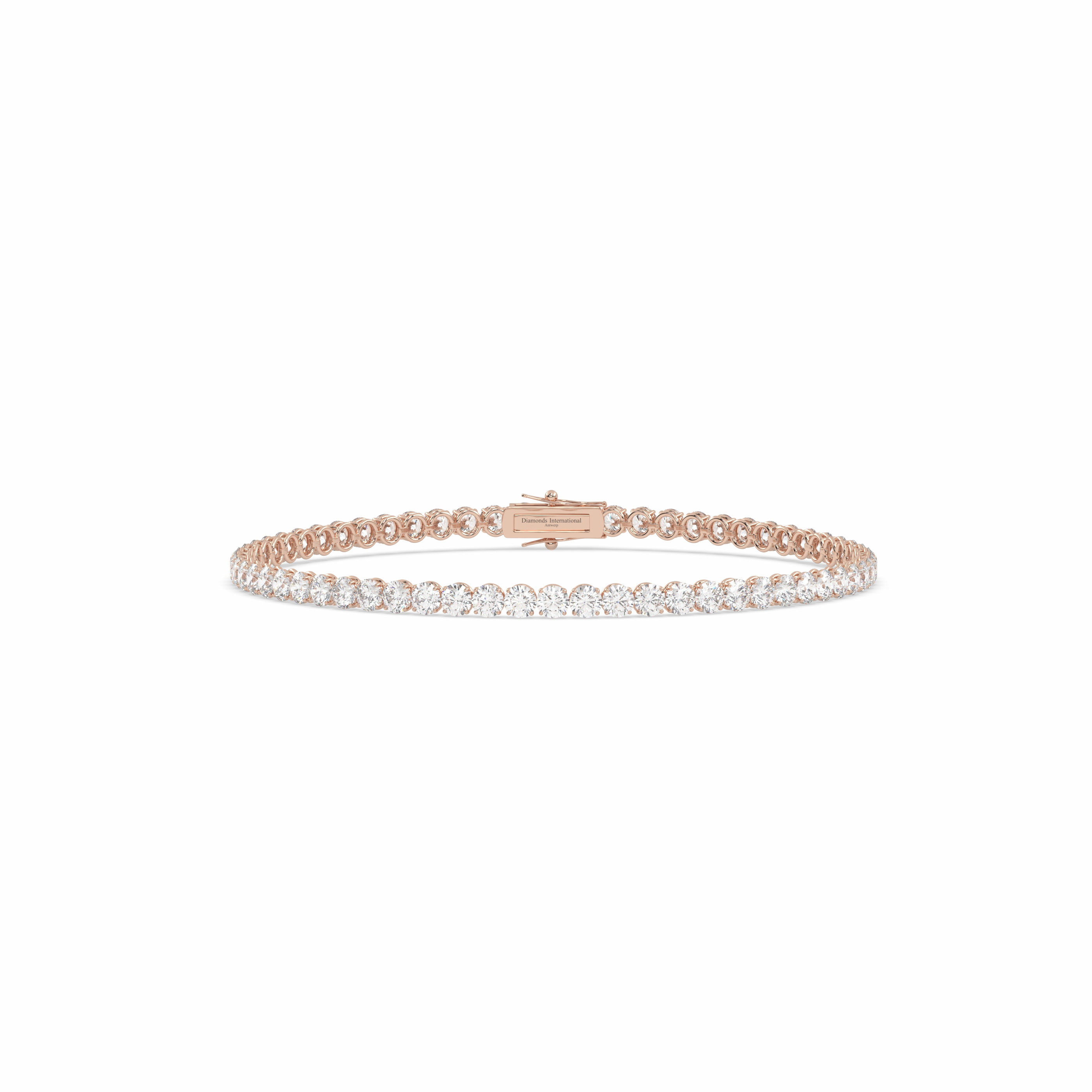 18k rose gold 2.0 carat  round cut diamond tennis bracelet Photos & images