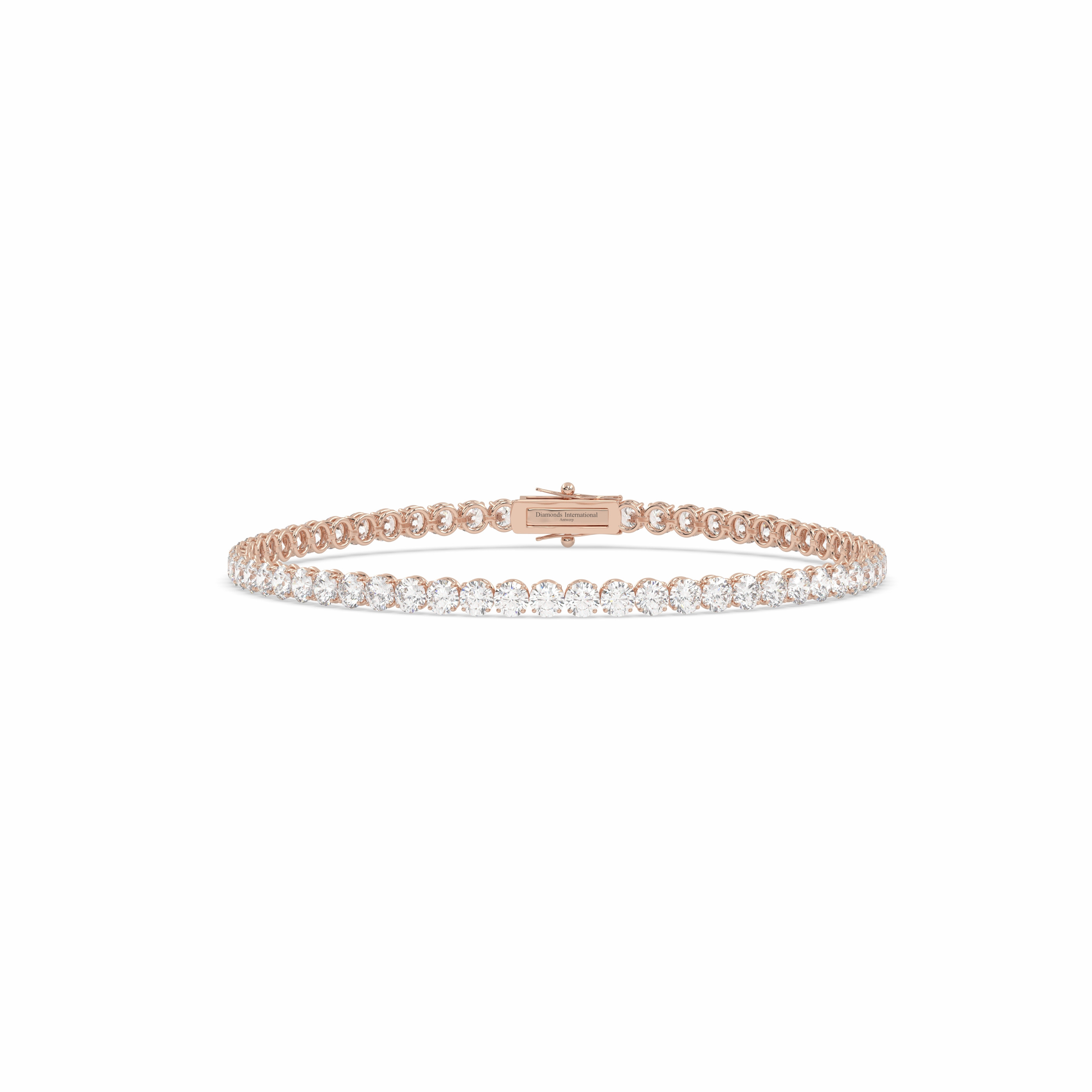 18k rose gold 2.0 carat  round cut diamond tennis bracelet Photos & images