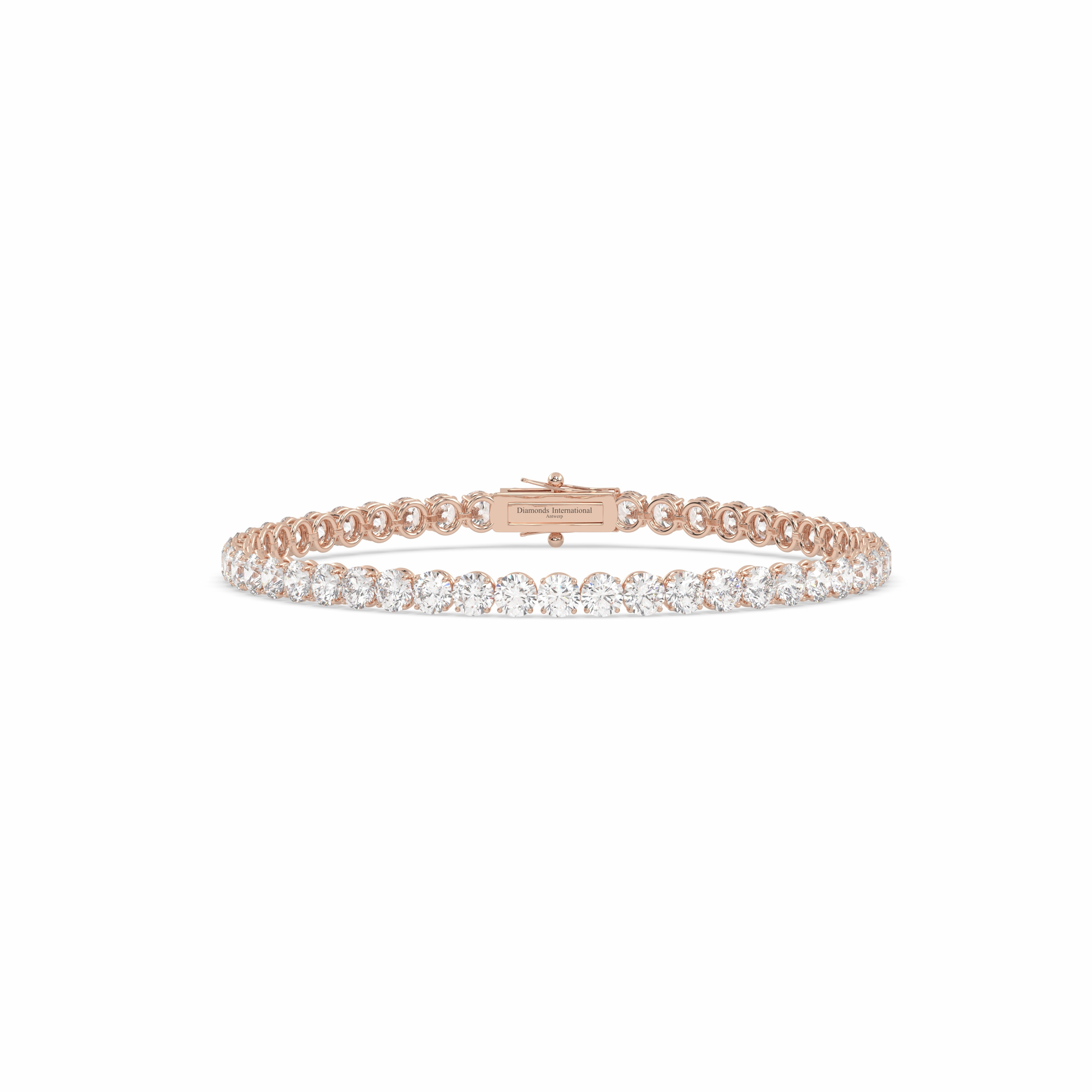 18k rose gold 2.0 carat  round cut diamond tennis bracelet Photos & images