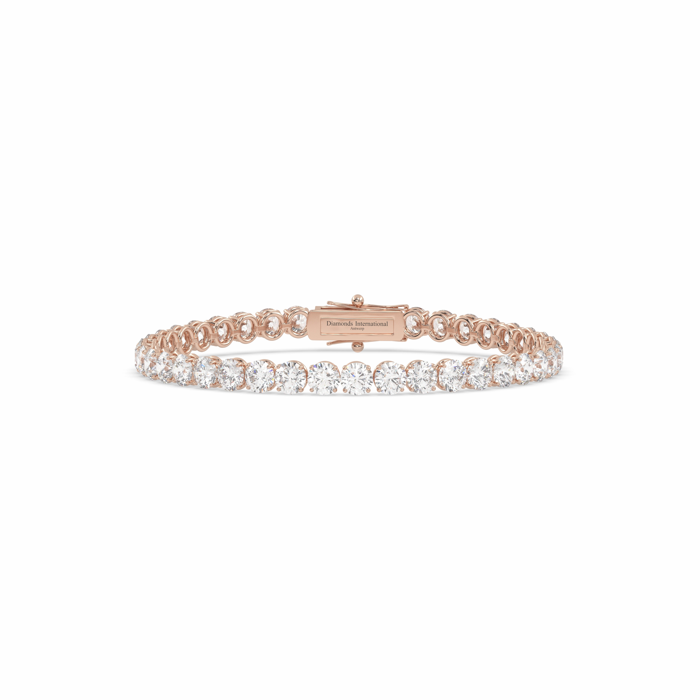 18k rose gold 2.0 carat  round cut diamond tennis bracelet Photos & images