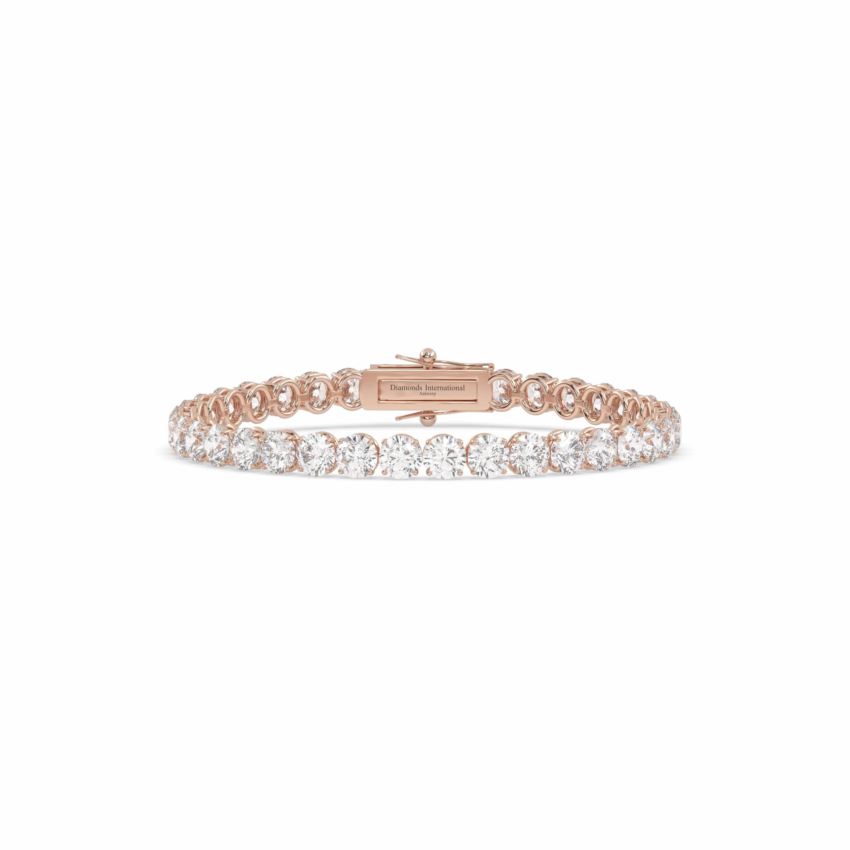 18k rose gold 2.0 carat  round cut diamond tennis bracelet Photos & images
