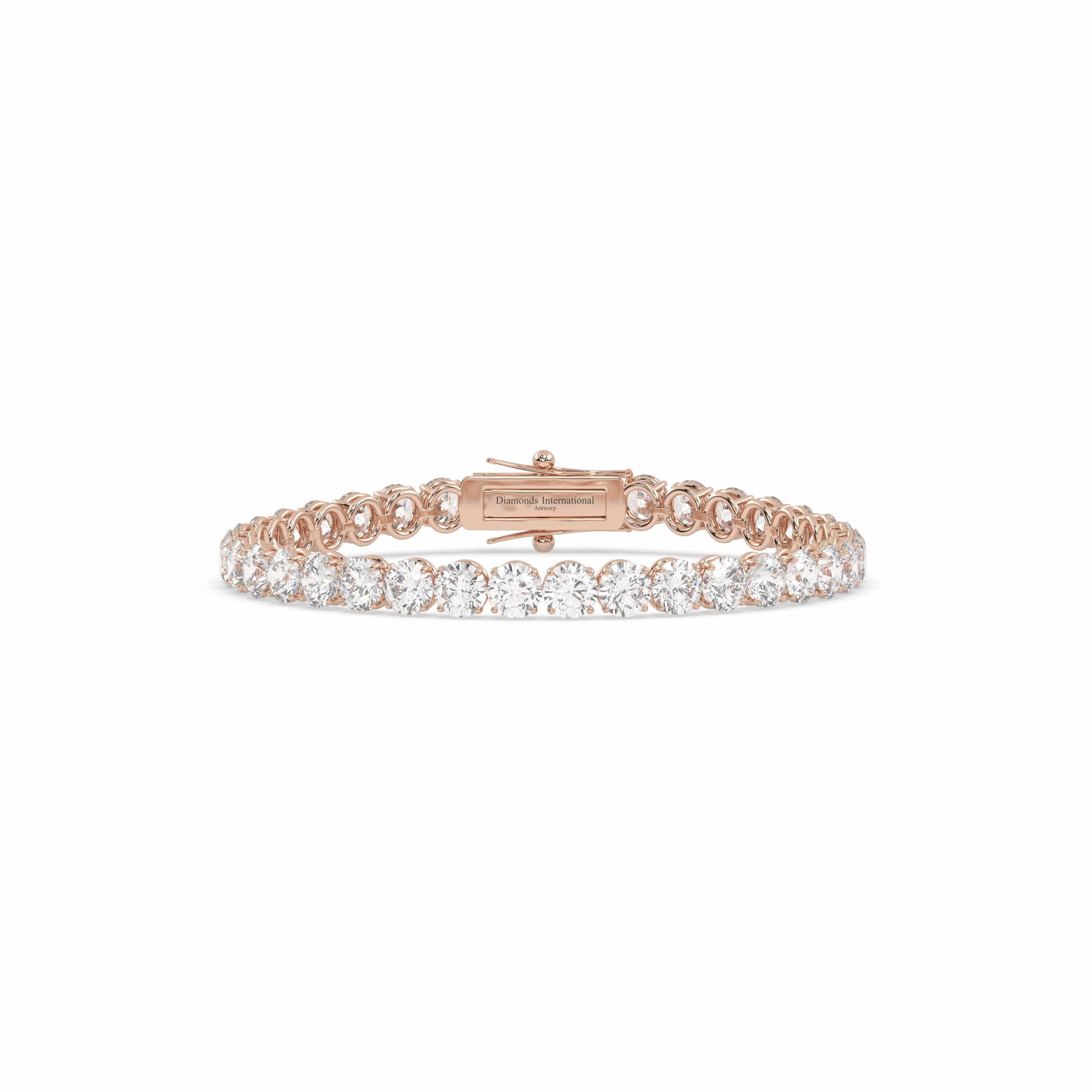18k rose gold 2.0 carat  round cut diamond tennis bracelet Photos & images